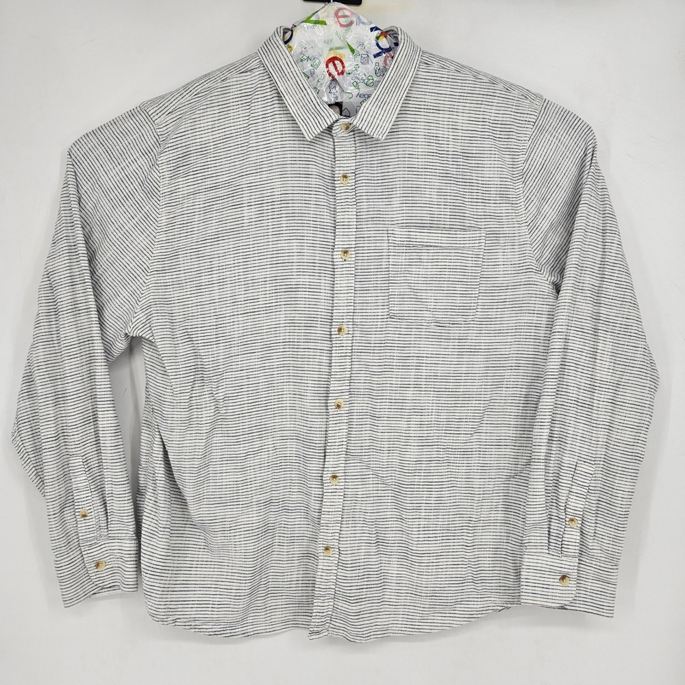 Marine Layer Shirt Mens‎ XXL Stretch Selvage Button Up Long Sleeve Striped